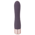Фиолетовый вибратор с ребрышками Elegant Flexy Vibe - 15 см.