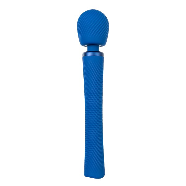 Синий вибромассажер Vim Vibrating Wand - 31,3 см.
