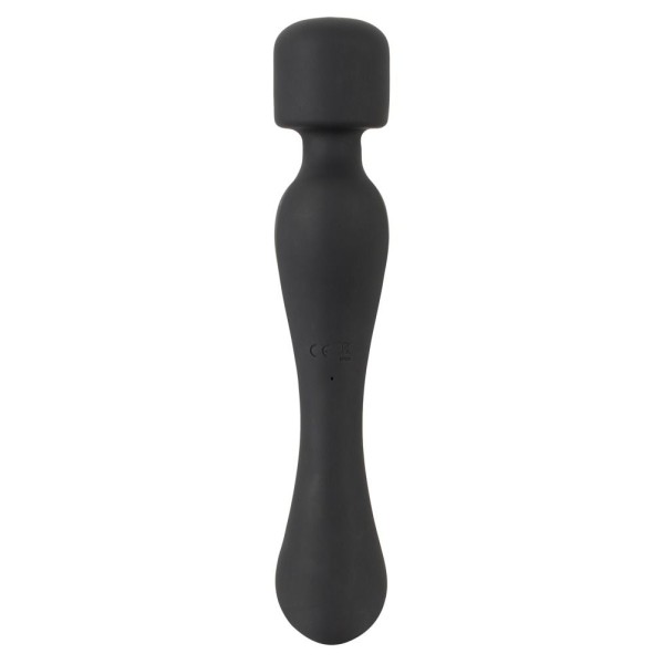 Черный вибромассажер с подогревом Cupa Warming Wand - 22,6 см.