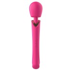 Розовый силиконовый вибратор-wand - 30 см.