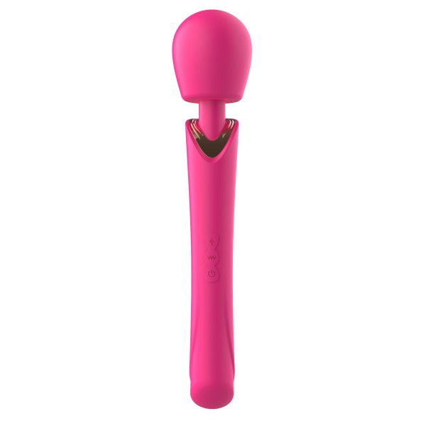 Розовый силиконовый вибратор-wand - 30 см.