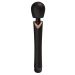 Черный силиконовый вибратор-wand - 30 см.
