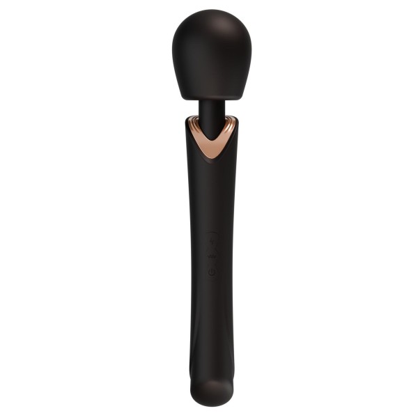 Черный силиконовый вибратор-wand - 30 см.