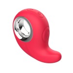 Красный клиторальный массажер с функцией постукивания