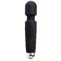 Черный перезаряжаемый wand-вибратор - 20,5 см. Черный перезаряжаемый wand-вибратор - 20,5 см.