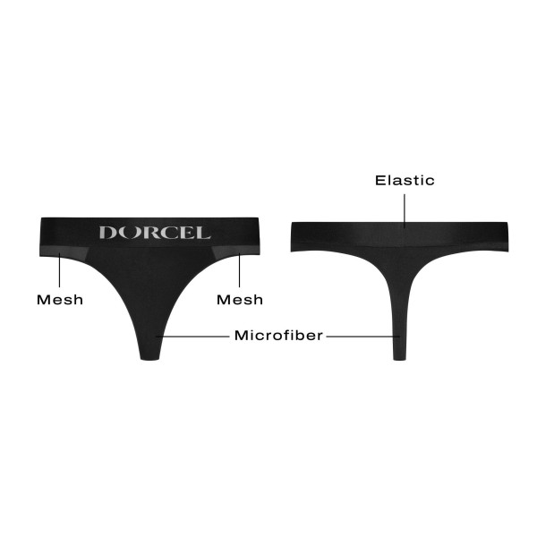 Черные трусики для ношения клиторального стимулятора Panty Lover - size XXL