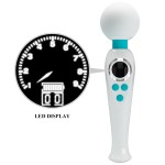 Белый wand-вибратор с дисплеем Skyler - 22,4 см.