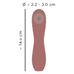 Коричневый вибратор Hazel 02 с рельефной головкой - 14 см.