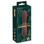 Коричневый вибратор Hazel 02 с рельефной головкой - 14 см.