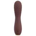Коричневый вибратор Hazel 02 с рельефной головкой - 14 см.