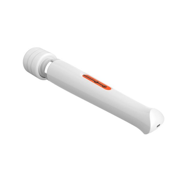 Белый, работающий от USB жезловый вибратор Mega Wand - 22 см.