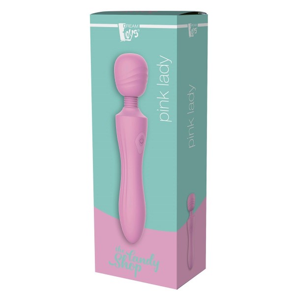 Розовый жезловый вибромассажер Pink Lady - 21,6 см.