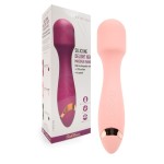 Нежно-розовый силиконовый wand-вибратор - 18,5 см.