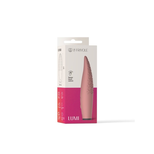 Розовый мини-вибратор с сенсорным управлением Lumi