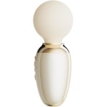 Бежевый мини-вибратор с функцией нагрева Ava