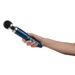 Синий беспроводной вибратор Doxy Die Cast 3R Rechargeable Wand - 28 см.