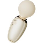 Бежевый мини-вибратор с функцией нагрева Ava