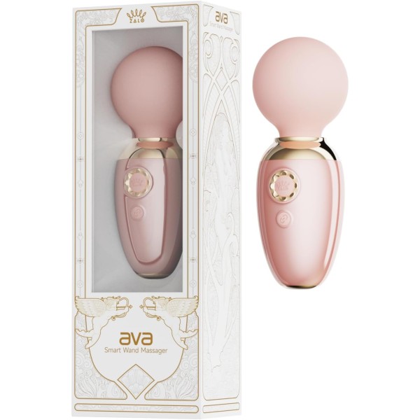 Нежно-розовый мини-вибратор с функцией нагрева Ava