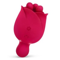 Малиновый клиторальный вибростимулятор-бутон - 10,6 см.