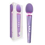 Сиреневый жезловый вибромассажер с головкой на гибкой шее - 25,5 см.