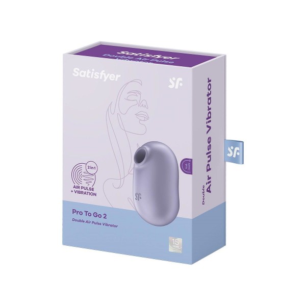 Сиреневый вакуумный вибростимулятор клитора Satisfyer Pro To Go 2