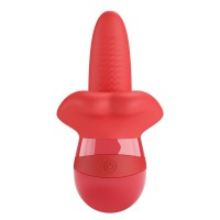 Красный вибратор с подвижным язычком Obelia