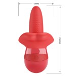 Красный вибратор с подвижным язычком Obelia