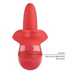 Красный вибратор с подвижным язычком Obelia