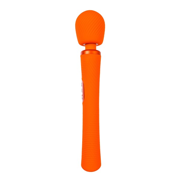 Оранжевый вибромассажер Vim Vibrating Wand - 31,3 см.