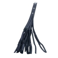 Черная кожаная плеть с 18 хвостами - 52 см. Черная кожаная плеть с 18 хвостами - 52 см.