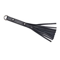 Черная кожаная мини-плеть - 27 см. Черная кожаная мини-плеть - 27 см.