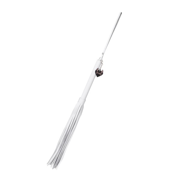 Белая кожаная плеть - 50 см.