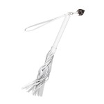 Белая кожаная плеть - 50 см.