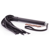 Черная кожаная плеть Индиго - 50 см. Черная кожаная плеть Индиго - 50 см.