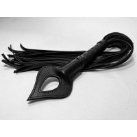 Черная кожаная плеть Пиковая Дама - 60 см. Черная кожаная плеть Пиковая Дама - 60 см.