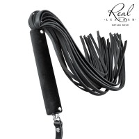 Черная кожаная плеть-флоггер - 84 см. Черная кожаная плеть-флоггер - 84 см.
