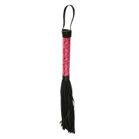 Аккуратная плетка с розовой рукоятью Passionate Flogger - 39 см. Аккуратная плетка с розовой рукоятью Passionate Flogger - 39 см.