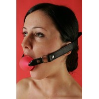 Кожаный кляп с шариком Кожаный кляп с шариком