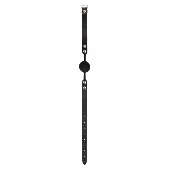 Черный кляп-шарик Silicone Ball Gag with Adjustable Bonded Leather Straps