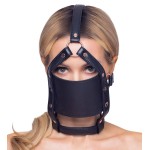 Черный намордник с кляпом-шаром Head Harness With A Gag