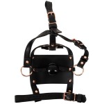 Черный намордник с кляпом-шаром Head Harness With A Gag