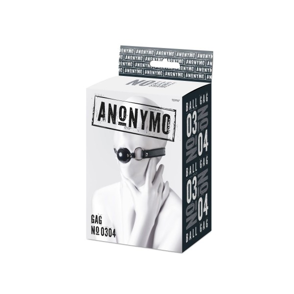 Черный кляп-шар на кожаных ремешках Anonymo
