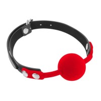 Красный кляп-шарик на черных ремешках Красный кляп-шарик на черных ремешках