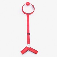 Красный кляп-шар с фиксацией рук за спиной Красный кляп-шар с фиксацией рук за спиной