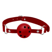 Красный кляп-шар Discretion на регулируемых ремешках Красный кляп-шар Discretion на регулируемых ремешках