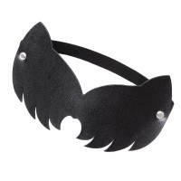 Черная закрытая кожаная маска с ушками кошки Черная закрытая кожаная маска с ушками кошки