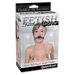 Кляп, соединенный цепью с зажимами для груди Deluxe Ball Gag Nipple Clamps Кляп, соединенный цепью с зажимами для груди Deluxe Ball Gag Nipple Clamps