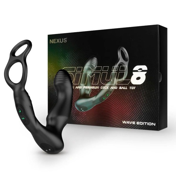 Черный двухмоторный массажер простаты Nexus Simul8 Wave Edition Черный двухмоторный массажер простаты Nexus Simul8 Wave Edition