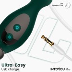 Зеленый вибромассажёр простаты Greeny - 12,8 см.