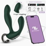 Зеленый вибромассажёр простаты Greeny - 12,8 см.